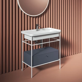 Artceram FUORI SCALA Металическая структура 40x77хh83см для раковины Fuori Scala rettangolare 80, цвет: белый матовый (без полки) (ACA057 05)