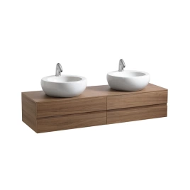 Laufen Alessi One Тумба под 2 раковины 818971, 1600х500х330мм, с 4 выдвиж. ящиками, цвет: орех (4.2422.4.097.630.1)