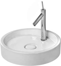 Раковина Duravit Starck 1 для мебели без перелива без площадки под смеситель вкл крепление а также выпуск с керамической крышкой-470мм (386470070)