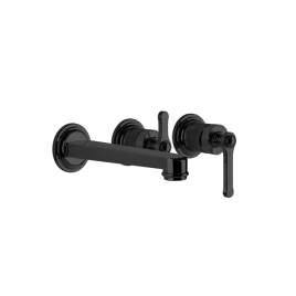 GESSI VENTI20 Смеситель для ванны встраиваемый, однорычажный, с переключателем на 2 положения, внешняя часть, цвет черный матовый (65042#299)