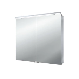 EMCO Flat Зеркальный шкаф 800 мм, LED-подсветка, 2 двери, 2 полки, розетка, с нижней подсветкой (9797 052 64)