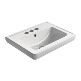 Раковина GSI Classic с переливом 60x46cм с 3 отв под смесительитель цвет белый