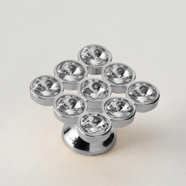 EBAN Strass Swarovskix9, ручка-кнопка для мебели, цвет: хром+Swarovski (9стразиков) (FACSTPO09CR)