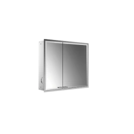 EMCO Prestige2 Зеркальный шкаф 815 мм, встраиваемый, LED-подсветка, 2 двери, 2 полки, розетка, правый, без EMCO light system (9897 071 02)