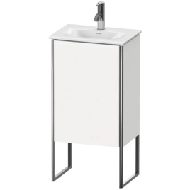 Duravit XSquare Тумба напольная под раковину 073345, 1 дверца, петли справа, 592x430x308мм, цвет White High Gloss (XS4520R2222)