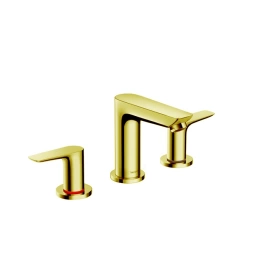 Hansgrohe Talis E Смеситель для раковины 150, на 3 отв, с донным клапаном, излив 112мм, цвет: золото (71733990)