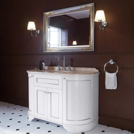 TW YORK База с раков.Simas S53 bi, 129x58xh86см, 4 расп. дв, доводч. Blum, ручки: хром, цвет: bianco, декор: argento (без мрамора) (YOR4130-BA+S53 bi комплект)