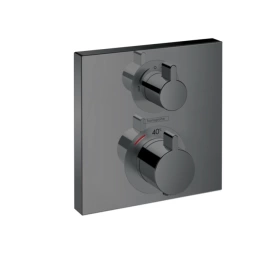 Hansgrohe Ecostat Square Встраиваемый термостат для душа, 2 источника (внешняя часть), цвет: шлифованный черный хром (15714340)