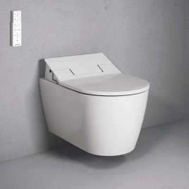 DURAVIT Me by Starck Унитаз подвесной безободковый 570х370 мм, для крышки-биде Sensowash, с креплением, цвет белый (2529590000)