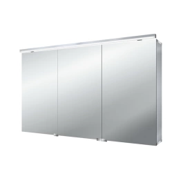 EMCO Pure Зеркальный шкаф 1200 мм, LED-подсветка, 3 двери, 4 полки, розетка, с нижней подсветкой (9797 052 84)
