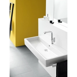 Hansgrohe Metris Смеситель для раковины с донным клапаном, на 1 отв, поворотный излив 155мм, h230мм, цвет: хром (31087000)