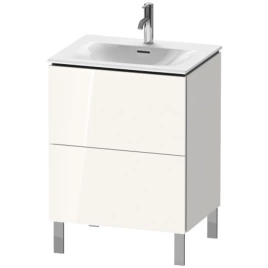 Duravit L-Cube Тумба напольная под раковину 234463, 2 ящика, 704x620x481мм, цвет White High Gloss (LC659502222)