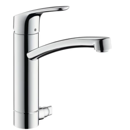 Hansgrohe Focus Смеситель для кухни, на 1 отв, поворотный излив 217мм, h204мм, 1jet, с запорным вентилем, цвет: хром (31803000)