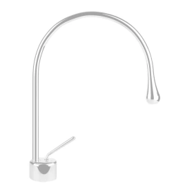 Gessi Goccia Смеситель для раковины на 1 отверстие, излив 244мм R=125, с фиксированным носиком, цвет: белый (33803#279)