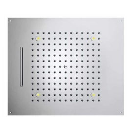 BOSSINI DREAM/2 Верхний душ 570 x 470 mm, с 4 LED RGB, 2 режима (дождь, каскад), блок питания/управления, Cromoterapia, цвет: никель шлифованный (H38905.094)