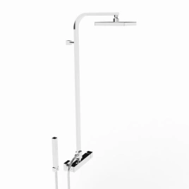Stella Bamboo Quadro Душевой комплект 3283/420/304-200: смеситель, штанга+ручной+верхний душ 200мм, цвет: хром (BQ 02423 CR00)