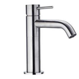 Bossini Inox Однорычажный Смеситель для раковины на 1 отв, из нержавеющей стали без донного клапана, цвет: Сатинированная нержавеющая сталь (INZ006.075)