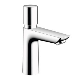 Hansgrohe Talis E Кран для раковины 110, самозакрывающийся, на 1 отв, без донного клапана, излив 112мм, h104мм, цвет: хром (71719000)
