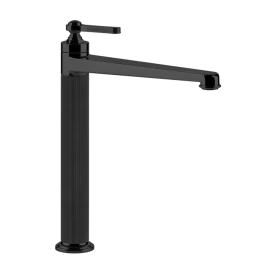 GESSI VENTI20 Смеситель для раковины на 1 отверстие, однорычажный, высокий, в комплекте с донным клапаном, цвет черный матовый (65003#299)