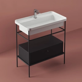 Artceram FUORI SCALA Металическая структура 40x77хh83см для раковины Fuori Scala rettangolare 81, цвет: черный матовый (без полки) (ACA057 17)