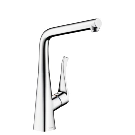 Hansgrohe Metris Смеситель для кухни на 1 отв, поворотный излив, цвет под сталь (14822800)