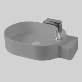 Artceram Cartesio Раковина 58х36 см, накладная, 1 отв., цвет: серый глянцевый (CAL001 34 00)