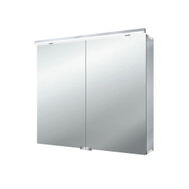 EMCO Pure Зеркальный шкаф 800 мм, LED-подсветка, 2 двери, 2 полки, розетка, с нижней подсветкой (9797 052 82)