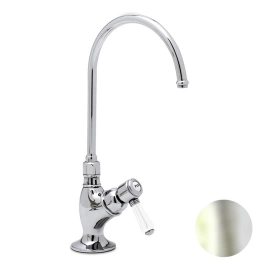 Nicolazzi Cucina Смеситель для раковины на 1 отверстие, цвет: никель полированный, ручка Mini P. M. Blanc (1635NS12)