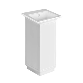 Раковина Gessi Eleganza напольная с 1 намеченным отв под смесительитель с переливом в комплекте с сифоном и донным клапаном цвет матовый белый