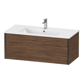 Duravit XViu Тумба подвесная 400x1010x480мм, для раковины 233610, 1 ящик, цвет: walnut dark/черный матовый (XV40270B221)