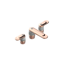 THG CORVAIR A MANETTES FIOR DI BOSCO Смеситель для раковины на 3 отверстия, с донным клапаном, цвет Blush PVD (U8L-H62-151)