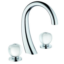 THG POMME CRISTAL CLAIR SATINE Смеситель для раковины на 3 отверстия, с донным клапаном, цвет хром (A42-A02-151)