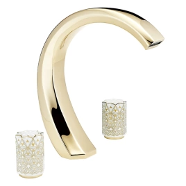 THG NIHAL PORCELAINE IVOIRE Смеситель на борт ванны на 3 отверстия, без ручного душа, цвет Soft gold (U2N-F30-25SG)