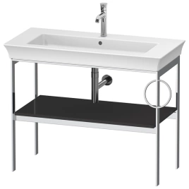 Duravit White Tulip Металлическая консоль, 760x984x450 мм, напольная, 1 дерев.полка, п/держ. справа, цвет: Graphite HighGloss (WT4544RH1H1)