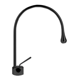 Gessi Goccia Смеситель для раковины на 1 отверстие, излив 244мм R=125, с фиксированным носиком, цвет: черный (33803#299)
