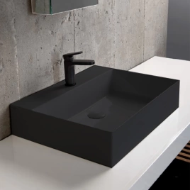 Раковина AZZURRA ELEGANCE подвесная-накладная 60х45см с 1 отв под смеситель цвет carbone