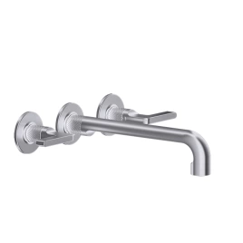 GESSI INCISO Встраиваемый смеситель для раковины на 3 отверстия с изливом 255-235мм (внешние части), цвет: Finox Brushed Nickel (58092#149)