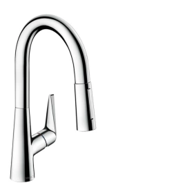 Hansgrohe Talis M51 Смеситель для кухни на 1 отв, поворотный излив 185мм с вытяжным душем, 2jet, h152мм, цвет: хром (73850000)