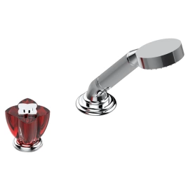 THG PETALE DE CRISTAL ROUGE Смеситель на борт ванны, прогрессивный, на 2 отверстия, без излива, цвет хром (U6C-A02-6532/60A)