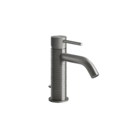 GESSI 316 Смеситель для раковины на 1 отверстие, с донным клапаном, излив 123мм, цвет: steel brushed (54301#239)