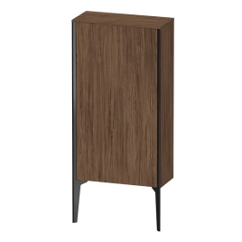 Duravit XViu Шкаф подвесной 890x500x240мм, с 1 дверью, 2 стеклянными полками (петли справа), цвет: walnut dark/черный матовый (XV1306RB221)