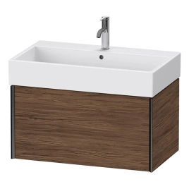 Duravit XViu Тумба подвесная 397x784x454мм, для раковины 235080, 1 ящик, цвет: walnut dark/черный матовый (XV42360B221)