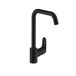 Hansgrohe Focus Смеситель для кухни, на 1 отв, поворотный излив 204мм, h268мм, 1jet, цвет: черный матовый (31820670)