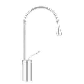 Gessi Goccia Смеситель для раковины на 1 отверстие, высокий, излив 174мм R=90, с фиксированным носиком, цвет: белый (33805#279)