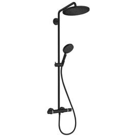 HANSGROHE CROMA SELECT S Душевая система Showerpipe с термостатическим смесителем, верхний душ 180 мм, ручной душ и шланг 1600 мм, цвет черный мат (26890670)