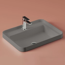Artceram Fuori Scala Раковина 60х45 см, встраиваемая, с 1 отв.под смеситель,без перелива, цвет: grigio oliva (TFL034 15 00 grigio oliva *1)