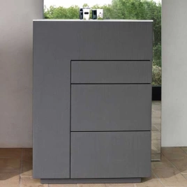 NOORTH milldue edition TOUCH Комплект мебели 640х400х880 мм, напольный, 3 ящика, слив в пол, раковина Milltek белая матовая, отделка Argilla матовый (371134)
