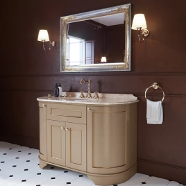 TW YORK База с раков.Simas S53 bi, 129x58xh86см, 4 расп. дв, доводч. Blum, ручки: бронза, цвет: Pennellato, декор: oro antico(без мрамора) (YOR4130-PO+S53 bi комплект)