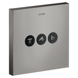 AX ShowerSelect Встраиваемый модуль с 3 запорными клапанами (внешняя часть), цвет: полированный черный хром (36717330)
