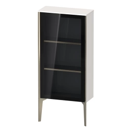 Duravit XViu Шкаф подвесной 890x500x240мм, со стеклянной дверью, 2 стеклянные полки (петли справа), цвет: белый глянцевый/champagne matt (XV1361RB122)